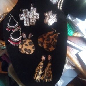 6 pair Western style earrings